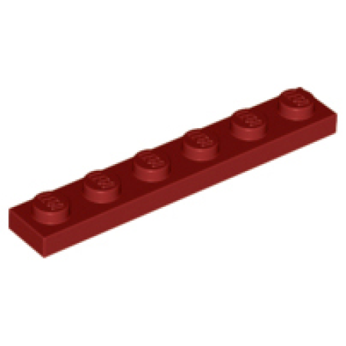 Деталь LEGO 3666 Plate 1 x 6 - Dark Red