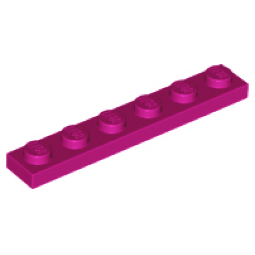 Деталь LEGO 3666 Plate 1 x 6 - Magenta