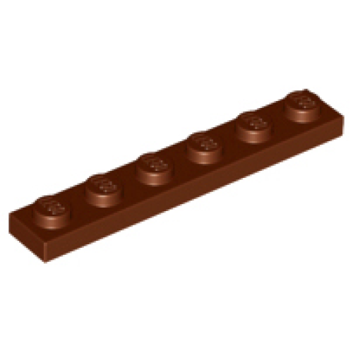 Деталь LEGO 3666 Plate 1 x 6 - Reddish Brown