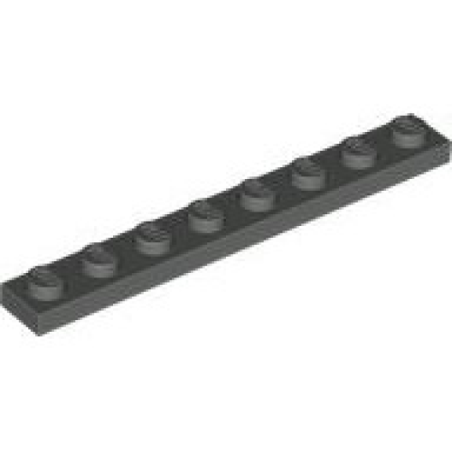 Деталь LEGO 3460 Plate 1 x 8 - Dark Gray