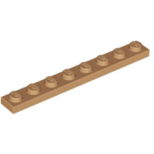 Деталь LEGO 3460 Plate 1 x 8 - Medium Nougat