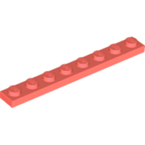 Деталь LEGO 3460 Plate 1 x 8 - Coral