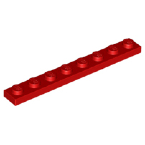 Деталь LEGO 3460 Plate 1 x 8 - Red