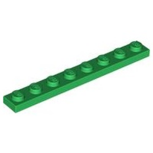 Деталь LEGO 3460 Plate 1 x 8 - Green