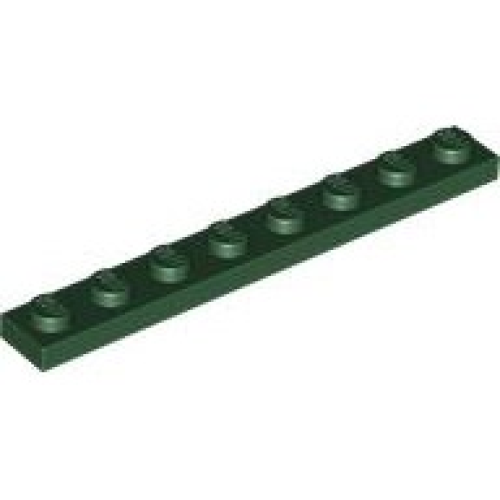 Деталь LEGO 3460 Plate 1 x 8 - Dark Green