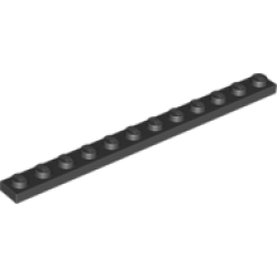 Plate 1 x 12 - Black