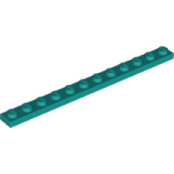 Plate 1 x 12 - Dark Turquoise