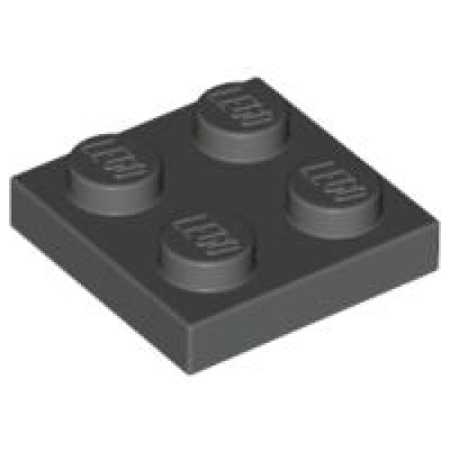 Деталь LEGO 3022 Plate 2 x 2 - Dark Gray