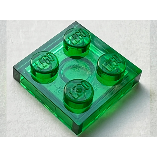 Деталь LEGO 3022 Plate 2 x 2 - Trans-Green