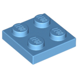 Plate 2 x 2 - Medium Blue