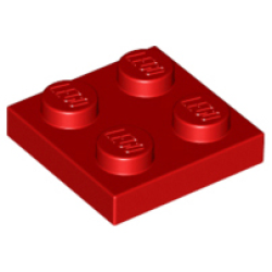 Plate 2 x 2 - Red