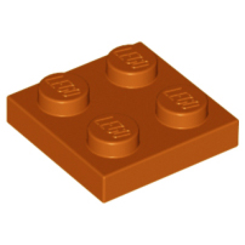 Деталь LEGO 3022 Plate 2 x 2 - Dark Orange