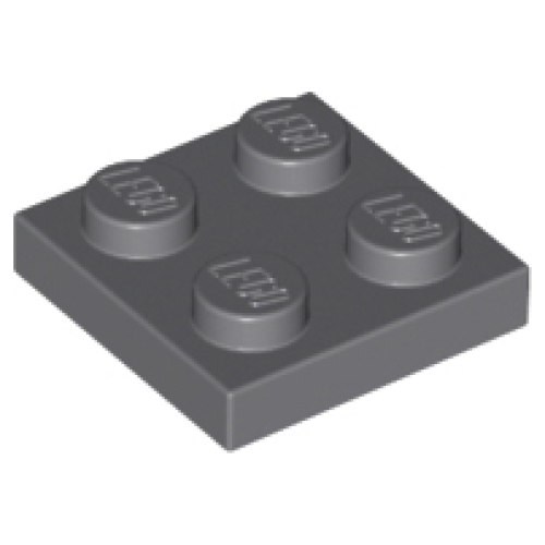 Деталь LEGO 3022 Plate 2 x 2 - Dark Bluish Gray