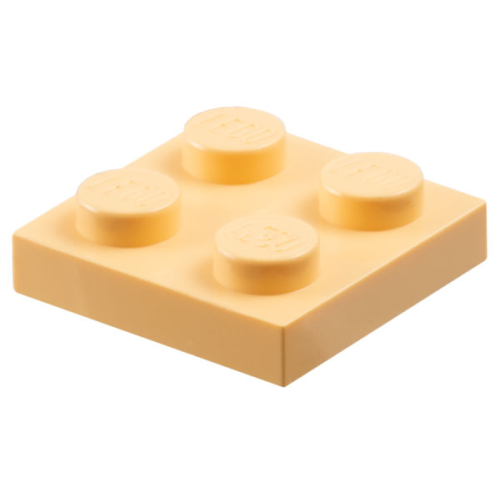 Деталь LEGO 3022 Plate 2 x 2 - Very Light Orange