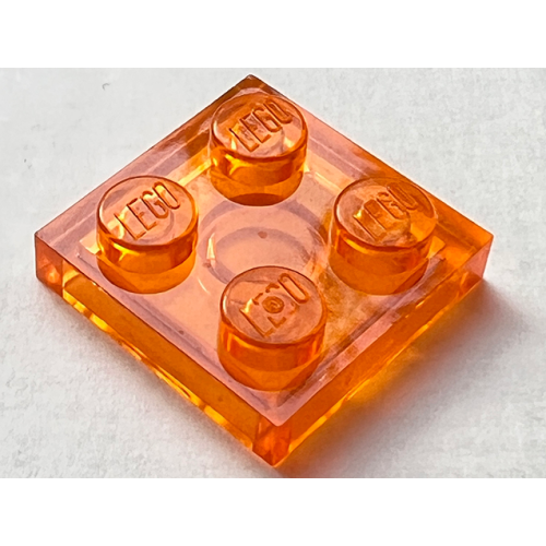 Деталь LEGO 3022 Plate 2 x 2 - Trans-Orange