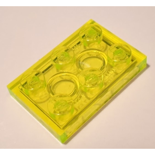 Деталь LEGO 3021 Plate 2 x 3 - Trans-Neon Green