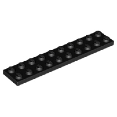 Деталь LEGO 3832 Plate 2 x 10 - Black