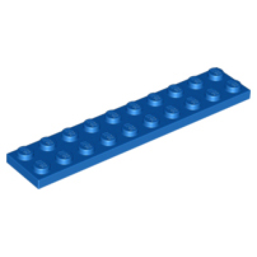 Деталь LEGO 3832 Plate 2 x 10 - Blue