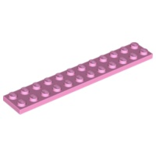 Деталь LEGO 2445 Plate 2 x 12 - Bright Pink