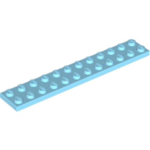 Деталь LEGO 2445 Plate 2 x 12 - Medium Azure