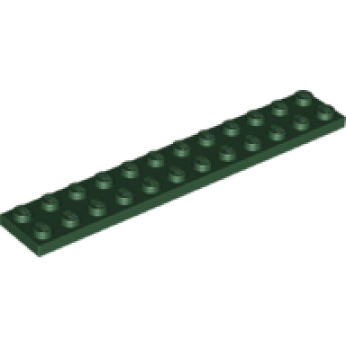 Деталь LEGO 2445 Plate 2 x 12 - Dark Green
