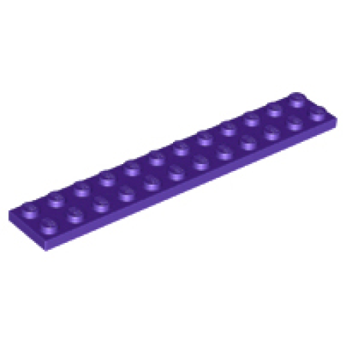 Деталь LEGO 2445 Plate 2 x 12 - Dark Purple
