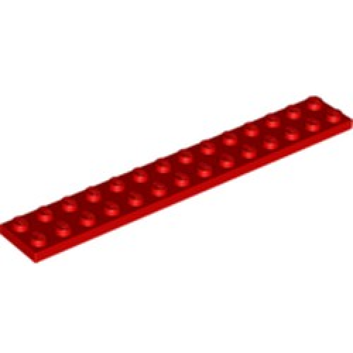 Деталь LEGO 91988 Plate 2 x 14 - Red