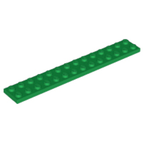 Деталь LEGO 91988 Plate 2 x 14 - Green