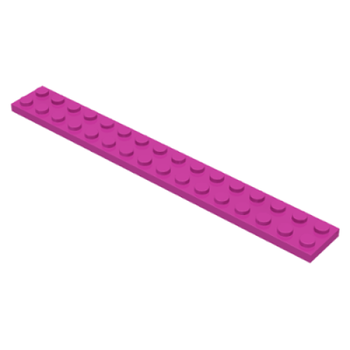 Деталь LEGO 4282 Plate 2 x 16 - Dark Pink