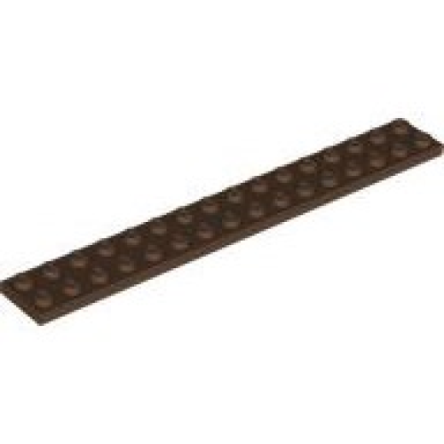 Деталь LEGO 4282 Plate 2 x 16 - Brown