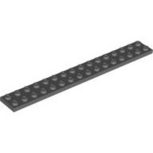 Деталь LEGO 4282 Plate 2 x 16 - Dark Bluish Gray