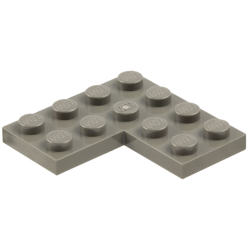 Деталь LEGO 2639 Plate 4 x 4 Corner - Dark Gray