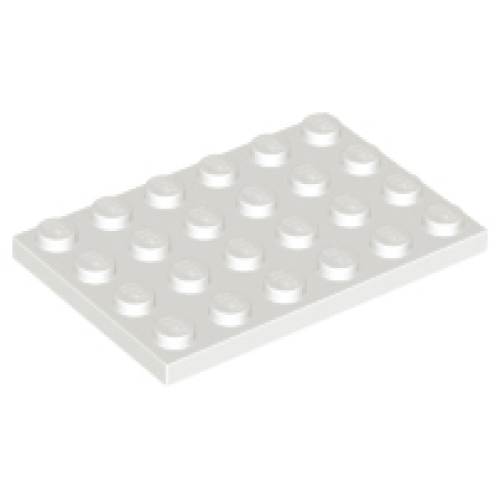 Деталь LEGO 3032 Plate 4 x 6 - White
