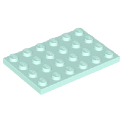 Деталь LEGO 3032 Plate 4 x 6 - Light Aqua