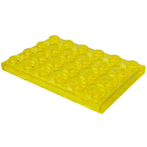 Деталь LEGO 3032 Plate 4 x 6 - Trans-Yellow