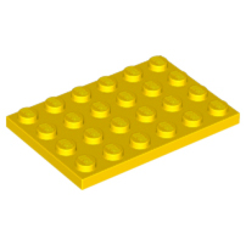 Деталь LEGO 3032 Plate 4 x 6 - Yellow