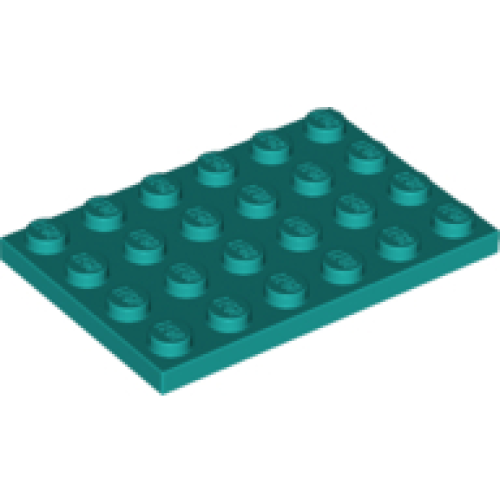 Деталь LEGO 3032 Plate 4 x 6 - Dark Turquoise