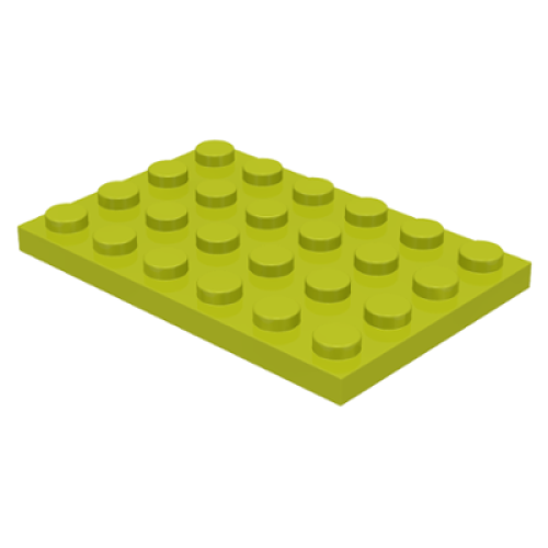 Деталь LEGO 3032 Plate 4 x 6 - Medium Lime