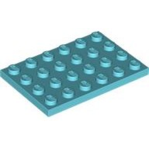 Деталь LEGO 3032 Plate 4 x 6 - Sky Blue
