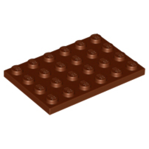 Деталь LEGO 3032 Plate 4 x 6 - Reddish Brown