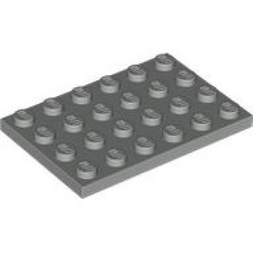 Деталь LEGO 3032 Plate 4 x 6 - Light Gray