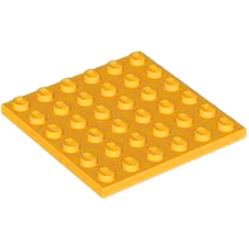 Деталь LEGO 3958 Plate 6 x 6 - Bright Light Orange