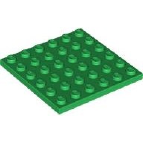 Деталь LEGO 3958 Plate 6 x 6 - Green