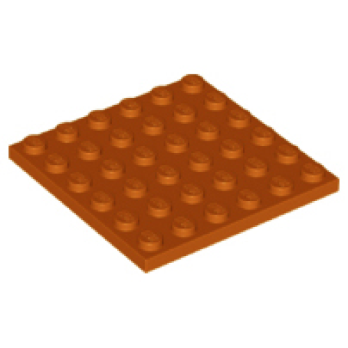 Деталь LEGO 3958 Plate 6 x 6 - Dark Orange