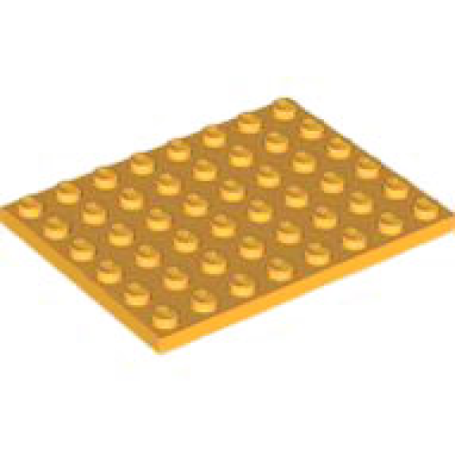 Деталь LEGO 3036 Plate 6 x 8 - Bright Light Orange
