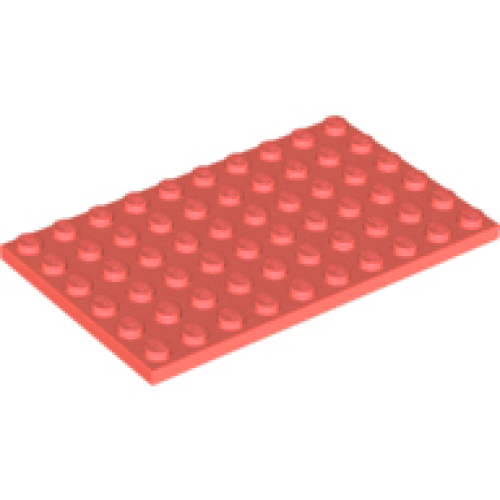 Деталь LEGO 3033 Plate 6 x 10 - Coral