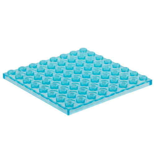 Деталь LEGO 41539 Plate 8 x 8 - Trans-Light Blue