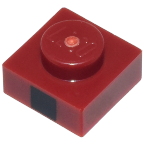 Деталь LEGO 3024pb010 Plate 1 x 1 with Black Square Pattern - Dark Red