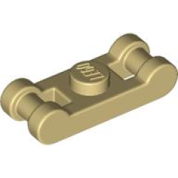 Plate, Modified 1 x 1 with Bar Handles on Ends - Tan