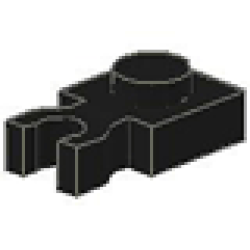 Plate, Modified 1 x 1 with Clip Vertical (Undetermined Type) - Black